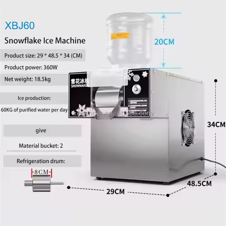 Small Commercial Air-Cooled Snow Ice Machine Snow Maker Snow Flake Ice Machine